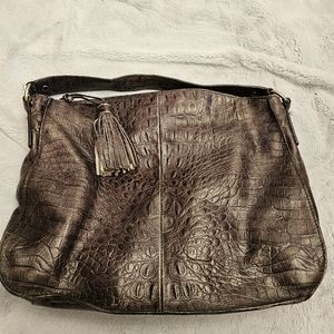 Talbot's Croc Embossed Brown Leather Bag